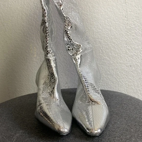 Steve Madden silver slouch boots - Picture 5 of 7